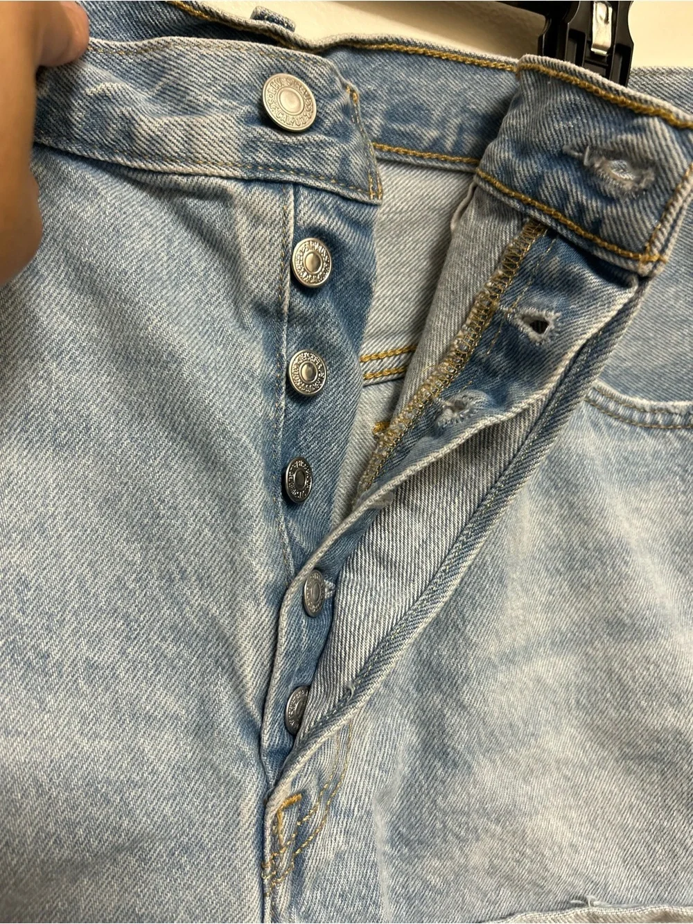 Levi's 501 Shorts 100% cotton in Light Blue Denim W33